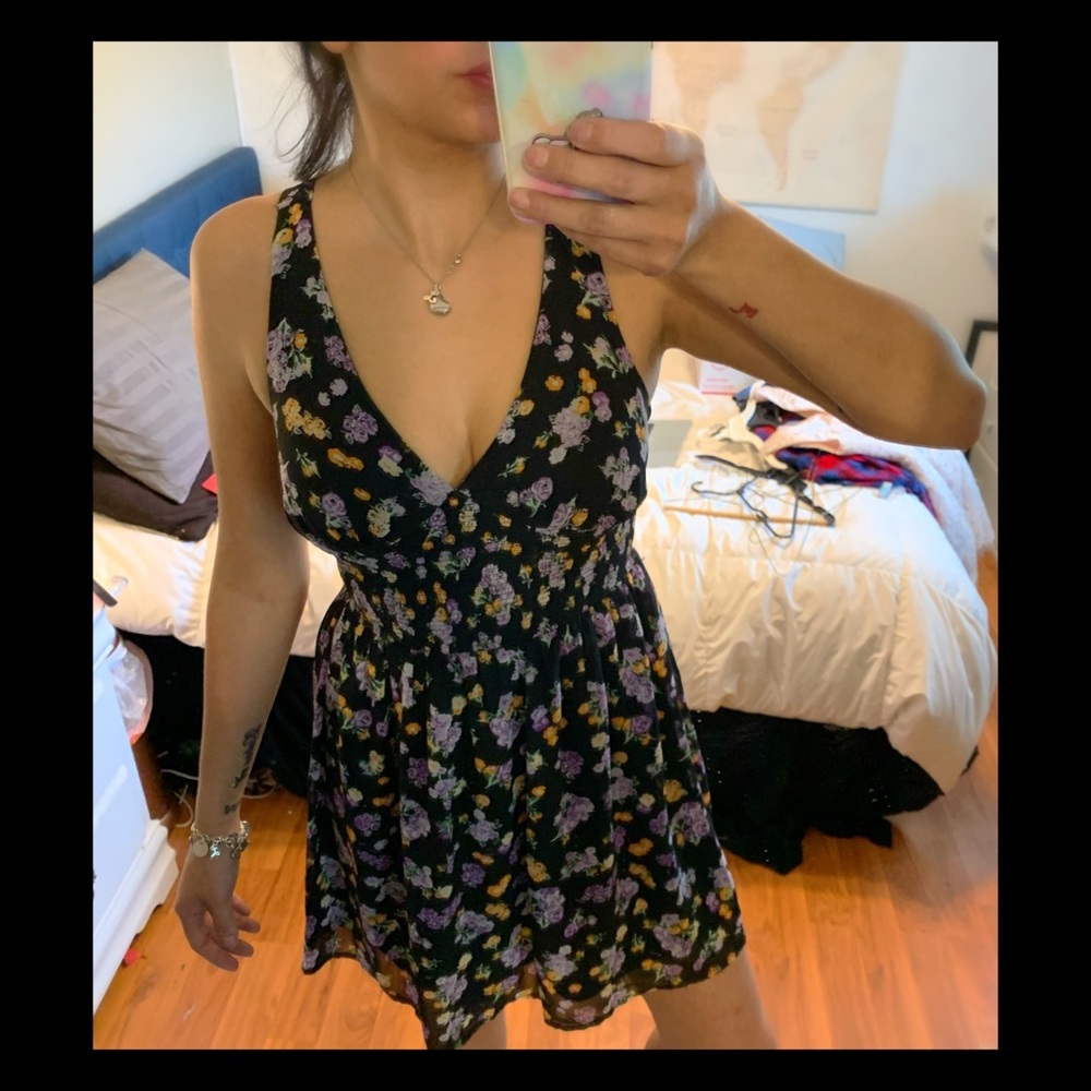 Black floral summer dress